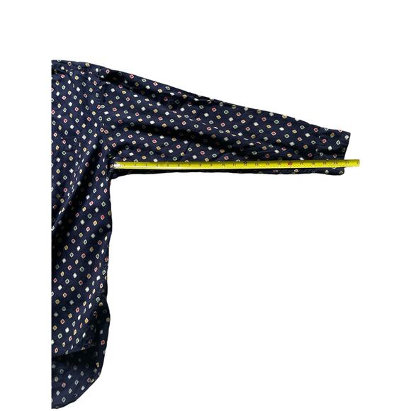 Colors Alexander Julian Navy Mens Button Down Shirt Diamond AOP Size Medium - Picture 4 of 7